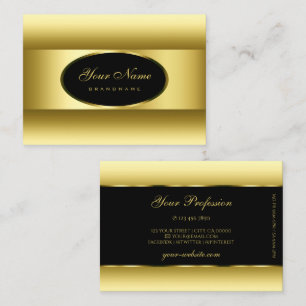 Luxurious Black Ochre Guld Ombre Golden Oval Ram Visitkort
