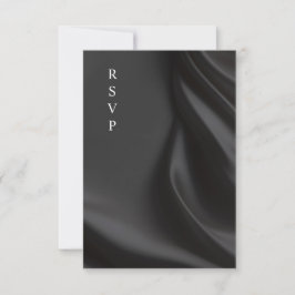 Luxurious black satin wedding meal choices RSVP OSA Kort