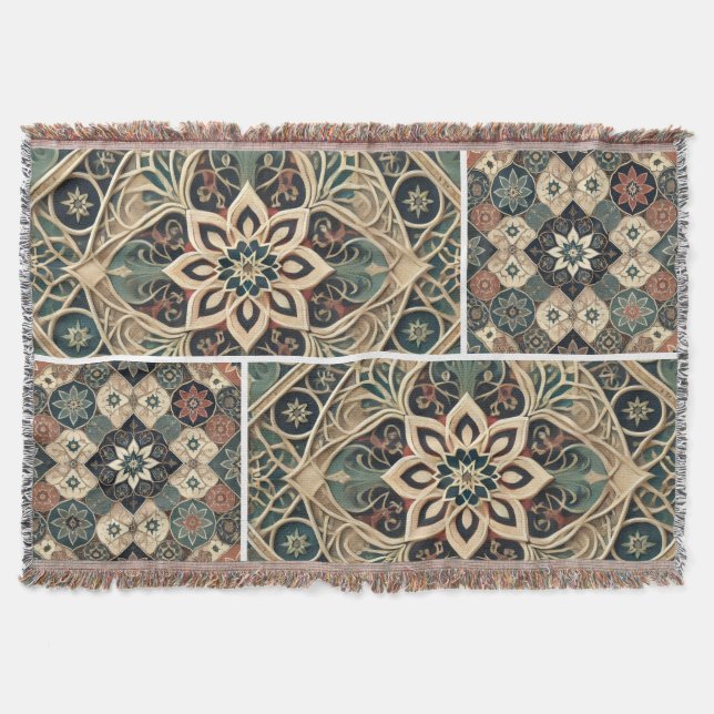 luxurious blanket with elegant geometric 🍁 filt (Framsidan)