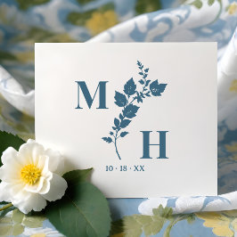 Luxurious Botanical Embellishment Wedding Initials Stämpel