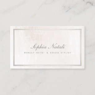 Luxurious Brushed White Marble och Silver Gräns Visitkort