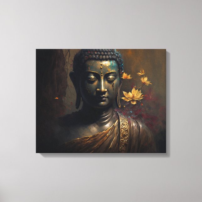 Luxurious Buddha Porträtt Painting Canvastryck (Framsida)