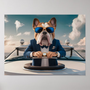 Luxurious Bulldog på Private Yacht med Champagne Poster