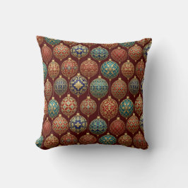 Luxurious Classic Red Blue Gold Ornament Design Kudde