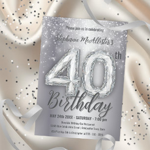 Luxurious Diamond 40:e födelsedagen Firande Inbjudningar