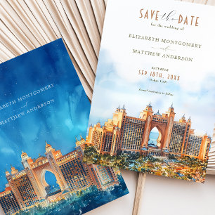 Luxurious Dubai Atlantis Handflatan sparar datumet Inbjudningar