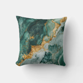 Luxurious Emerald Grönt Marble Pillow Cover Kudde