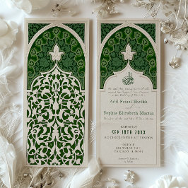 Luxurious Emerald Islamic Snöre bröllopsinbjudan Inbjudningar