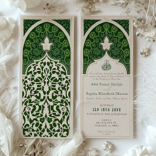 Luxurious Emerald Islamic Snöre bröllopsinbjudan Inbjudningar