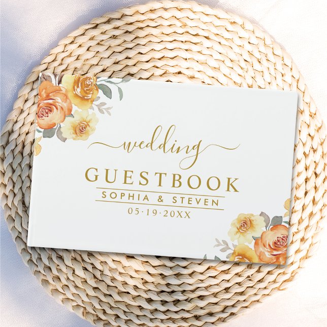 Luxurious Floral Wedding with Orange Flowers Gästböcker (Skapare uppladdad)