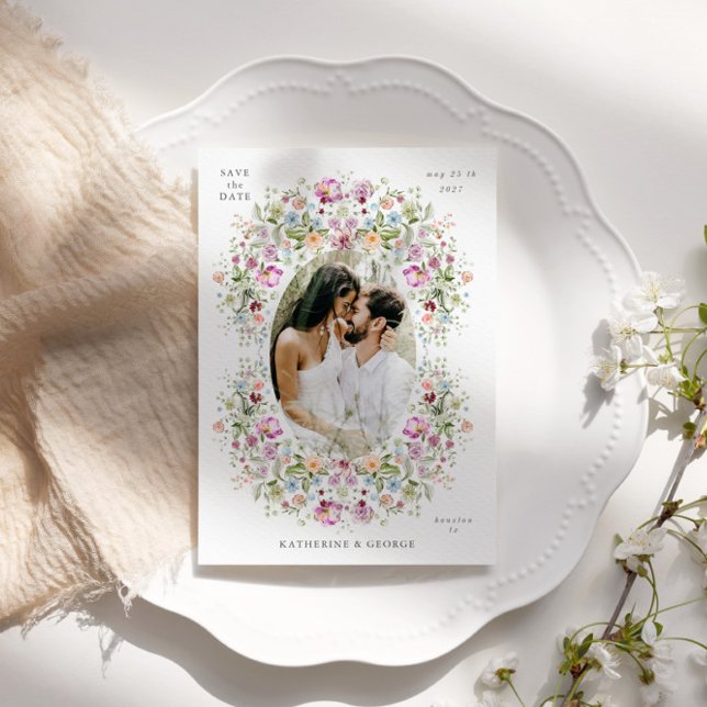 Luxurious Garden Floral Save the Date Spara Datumet (Skapare uppladdad)