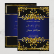 Luxurious Gold Carving Floral | Blue Black