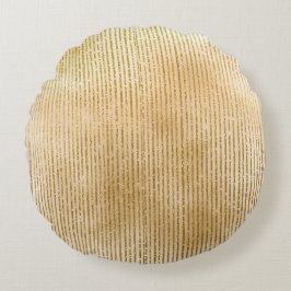 Luxurious Gold Stripes, Modern, Elegant Rund Kudde