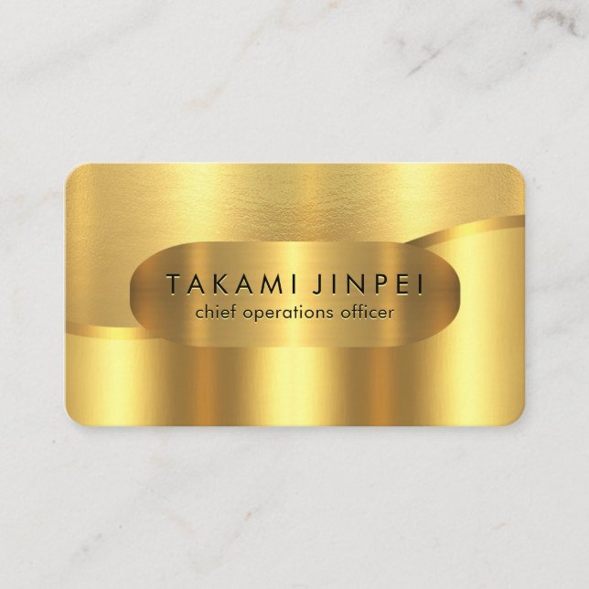 Luxurious Gold Wave Layers CEO Visitkort (Framsida)