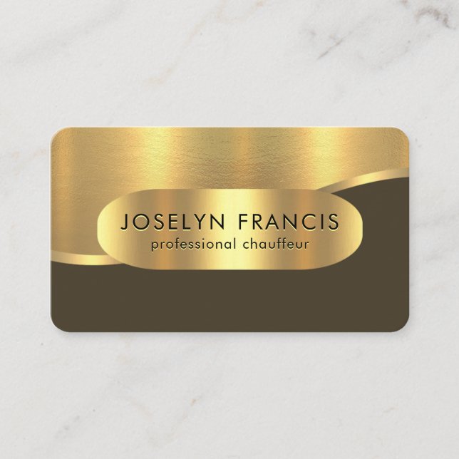 Luxurious Gold Wave Layers Chauffeur Visitkort (Framsida)