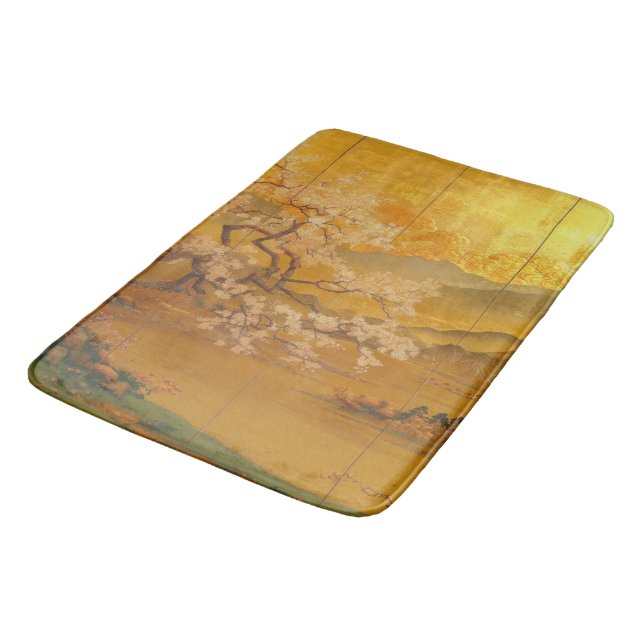 Luxurious Golden Dawn Opulent Fjärran östern Inspi Badrumsmatta (Vinklad)