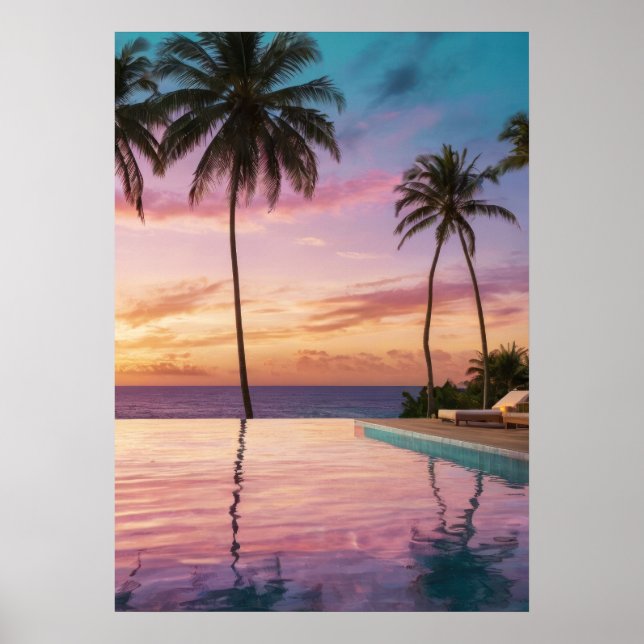 Luxurious Golden Hour Wall Art - Ocean View Infini Poster (Framsidan)