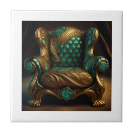 Luxurious Green And Gold Armchair Kakelplatta
