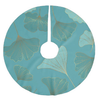 Luxurious guld Ginkgo, vintage tapet. Julgransmatta Borstad Polyester