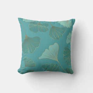 Luxurious guld Ginkgo, vintage tapet. Kudde