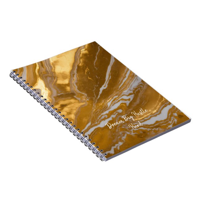 Luxurious Guld Marble Anteckningsbok (Högra Sidan)