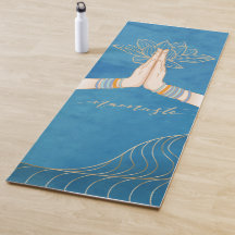 Luxurious guld och turkos Namaste Yoga Mat