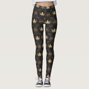 Luxurious Guld Queen Krona Leggings
