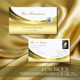 Luxurious Guld White med Photo och Luxe Diamond Visitkort