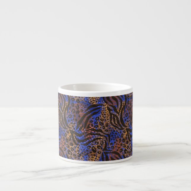 Luxurious Leopard och Zebra tryck Mönster Espressomugg (Framsidan)