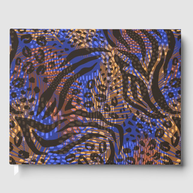 Luxurious Leopard och Zebra tryck Mönster Gästböcker (Framsida)