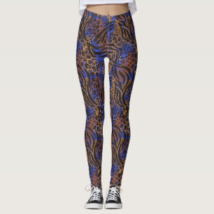 Luxurious Leopard och Zebra tryck Mönster Leggings