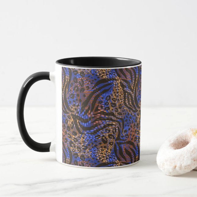Luxurious Leopard och Zebra tryck Mönster Mugg (Med munk)