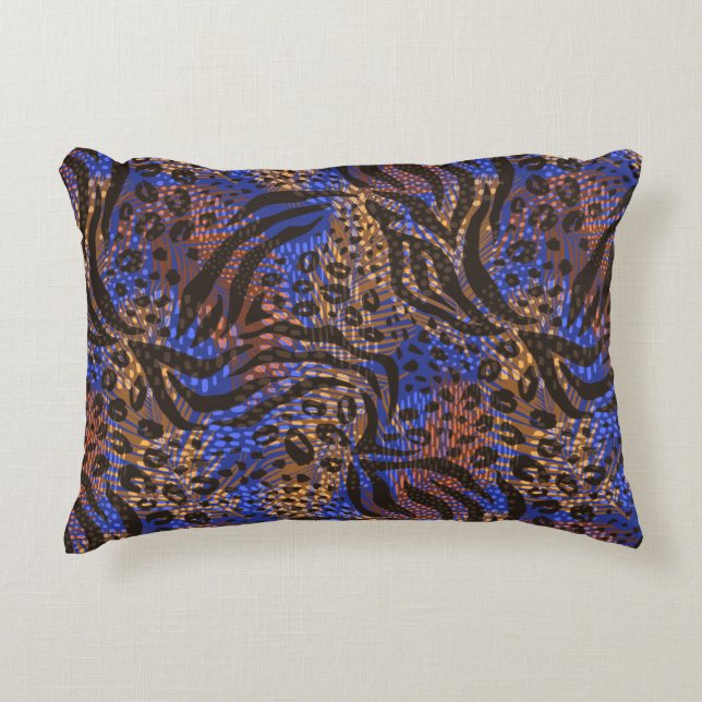 Luxurious Leopard och Zebra tryck Mönster Prydnadskudde (Framsidan)