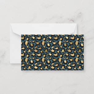 Luxurious Leopard Spots Mörk blått Vild Glam Anteckningskort
