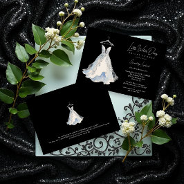 Luxurious Little White Dress Glitter Bridal Shower Inbjudningar