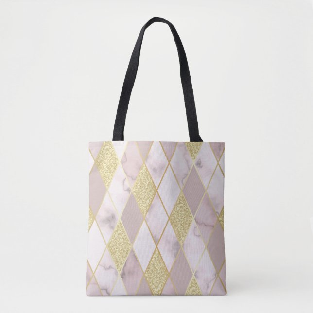 Luxurious Marble Golden Geometric Tygkasse (Framsida)