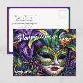 💚 💜 💛 Luxurious Mardi Gras Vykort