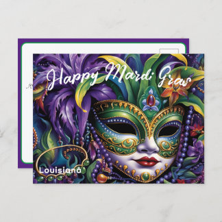 💚 💜 💛 Luxurious Mardi Gras Vykort
