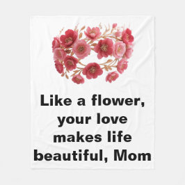 Luxurious Mor Day Blommigt Krona Fleecefilt