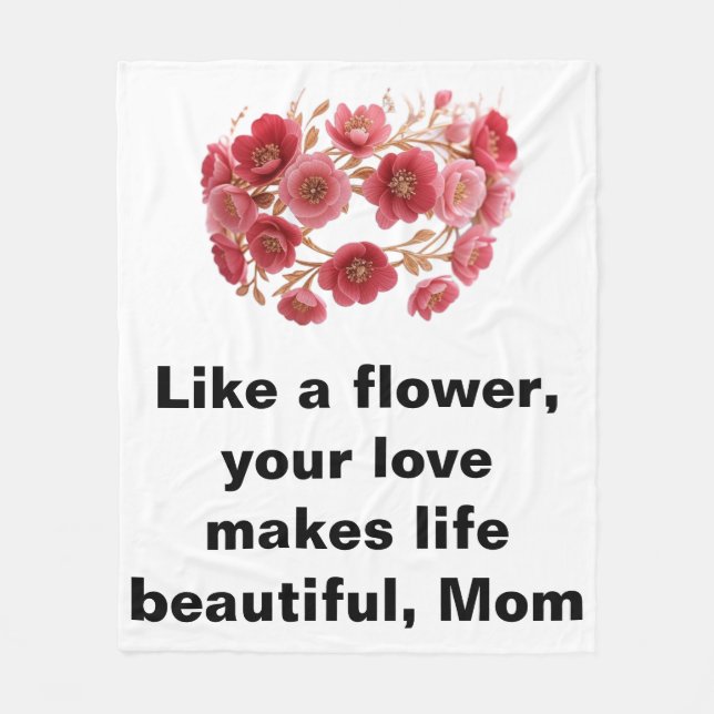 Luxurious Mor Day Blommigt Krona Fleecefilt (Framsidan)