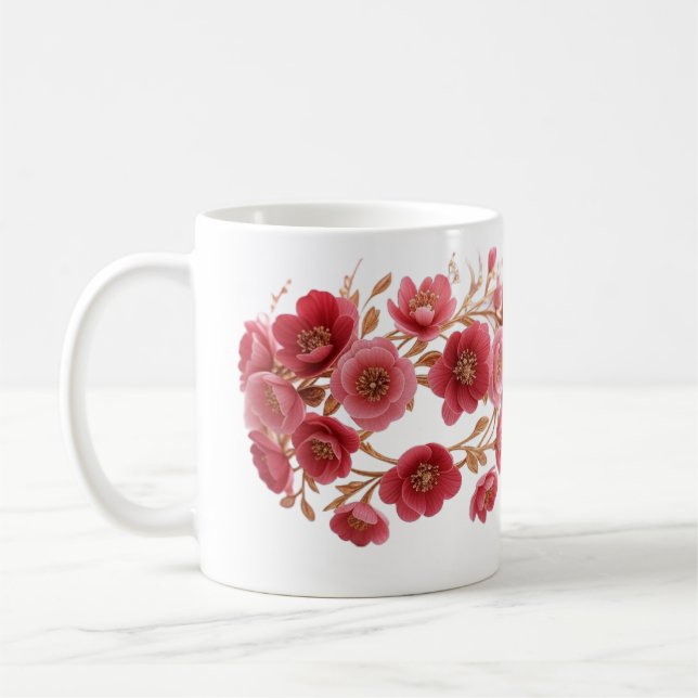 Luxurious Mor Day Blommigt Krona Kaffemugg (Vänster)