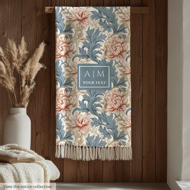 Luxurious Morris inspirerade till filt med eget na (Luxurious Morris inspired custom name blanket)