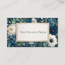 Luxurious Navy Blue Floral Gold Frame Elegant