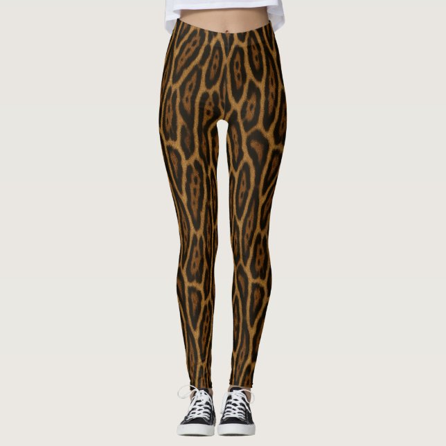 Luxurious Ocelot Rosette Mönster Leggings (Framsida)