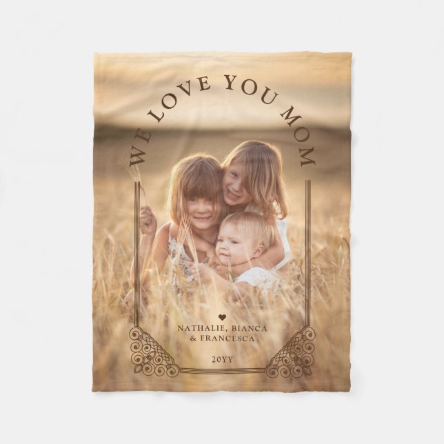 Luxurious Ornamental Dome Arch Photo I Love Mom Fleecefilt (Framsidan)