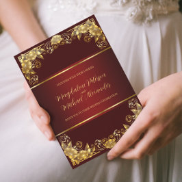 Luxurious Regal Ram bröllopsinbjudan till Guld Inbjudningar