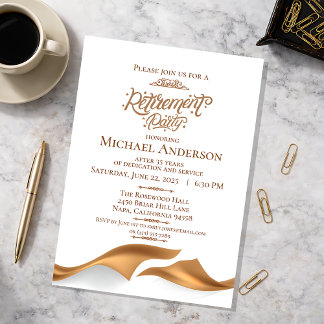Luxurious Retirement Party Inbjudningar