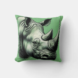 Luxurious Rhinoceros Pillow for Wildlife Älskare Kudde