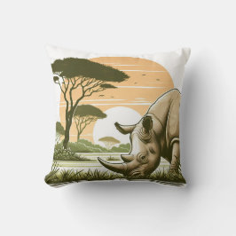 Luxurious Rhinoceros Pillow for Wildlife Älskare Kudde