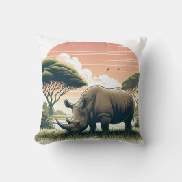 Luxurious Rhinoceros Pillow for Wildlife Älskare Kudde